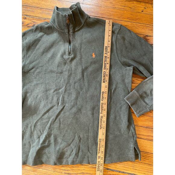 Polo Ralph Lauren Button Shawl Neck Estate Rib Olive Green Sweater Men's Sz Lg - Picture 6 of 9